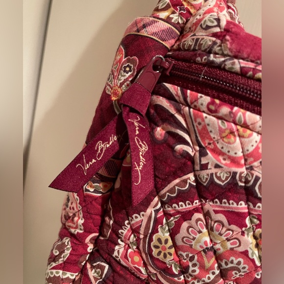 Vera Bradley vintage Piccadilly Plum Paisley Plaid Hobo bag Crossbody Purse - Picture 5 of 13